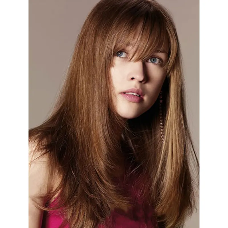 New Auburn Straight Long Human Hair Wigs