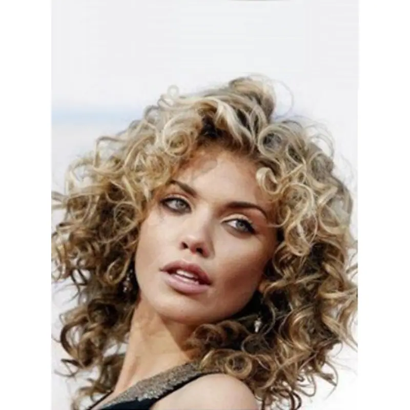 Wholesome Monofilament Curly Shoulder Length Wigs