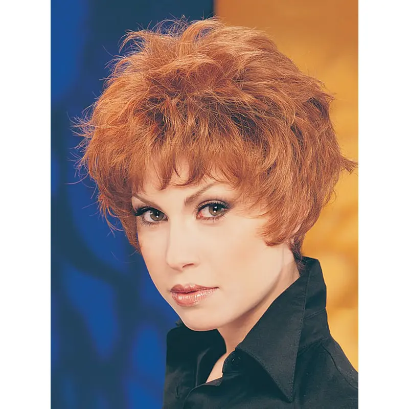 Synthetic Cropped Straight Auburn Modern Classic Wigs