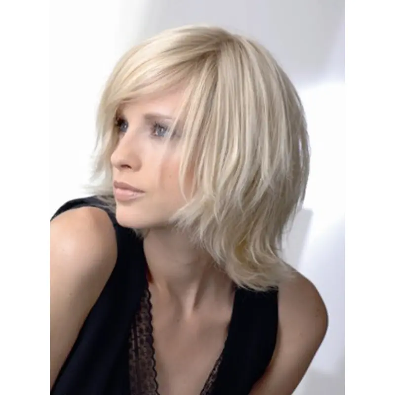 Young Fashion Great Soft Wave Platinum Blonde Bobs Full Lace Human Wigs