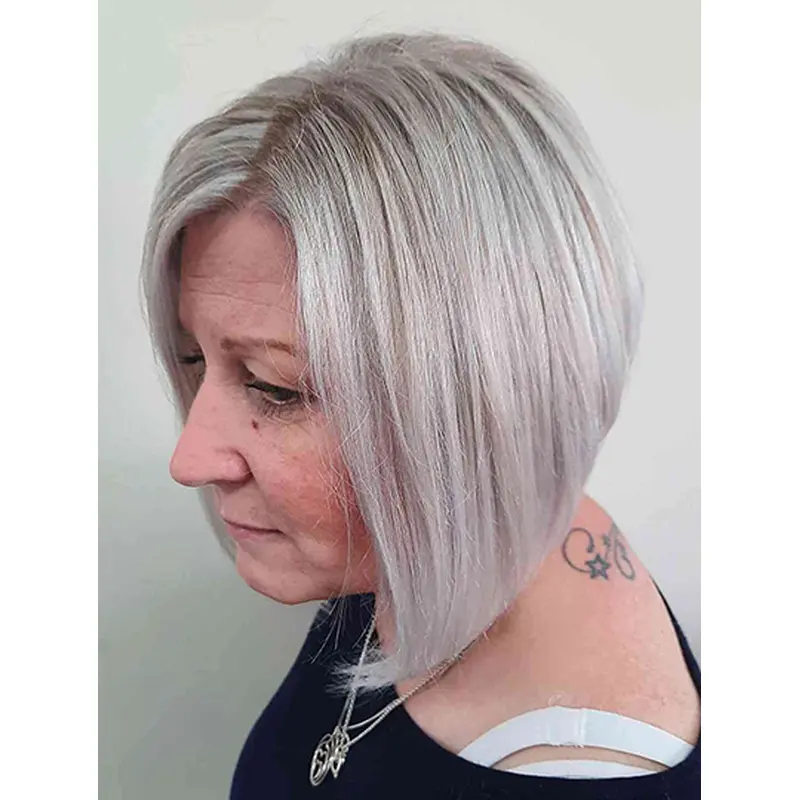 10" Straight Synthetic Grey Beautiful Bob Wigs