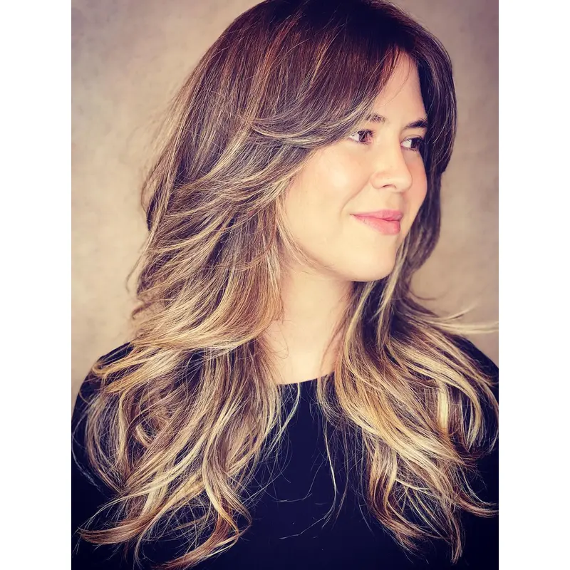 Long Blonde Wig Wavy Synthetic Layered Lace Front 18" Wigs