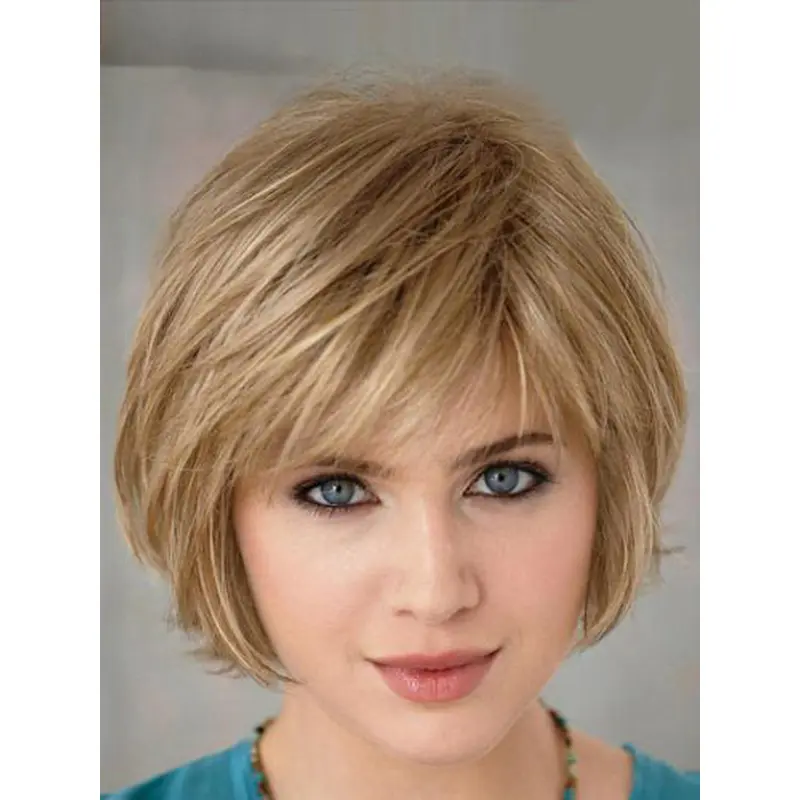 Stylish Blonde Straight Short Bob Wigs
