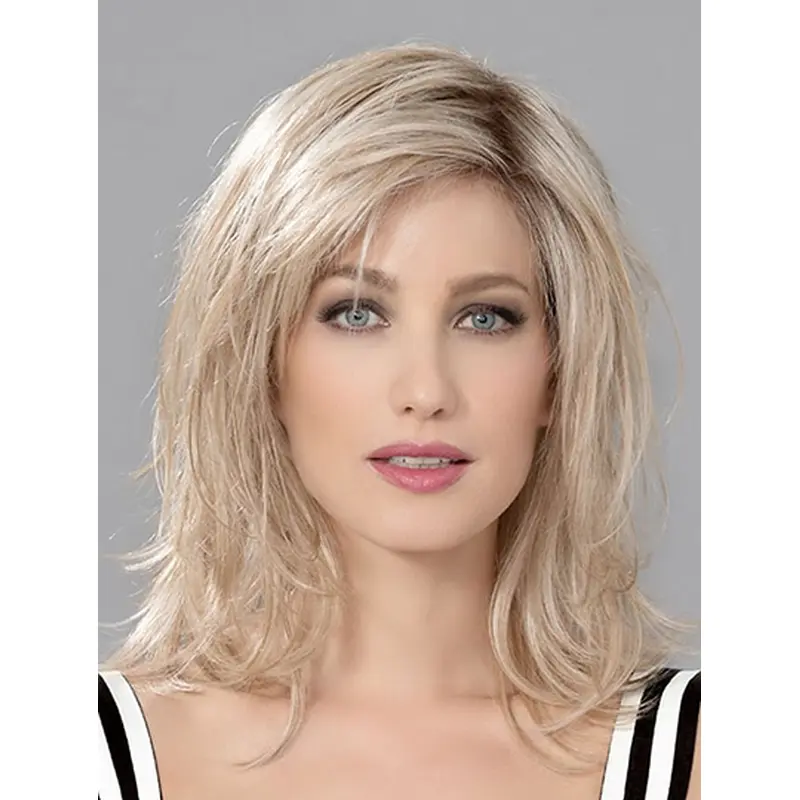 12" Wavy Shoulder Length Layered Human Hair Wigs