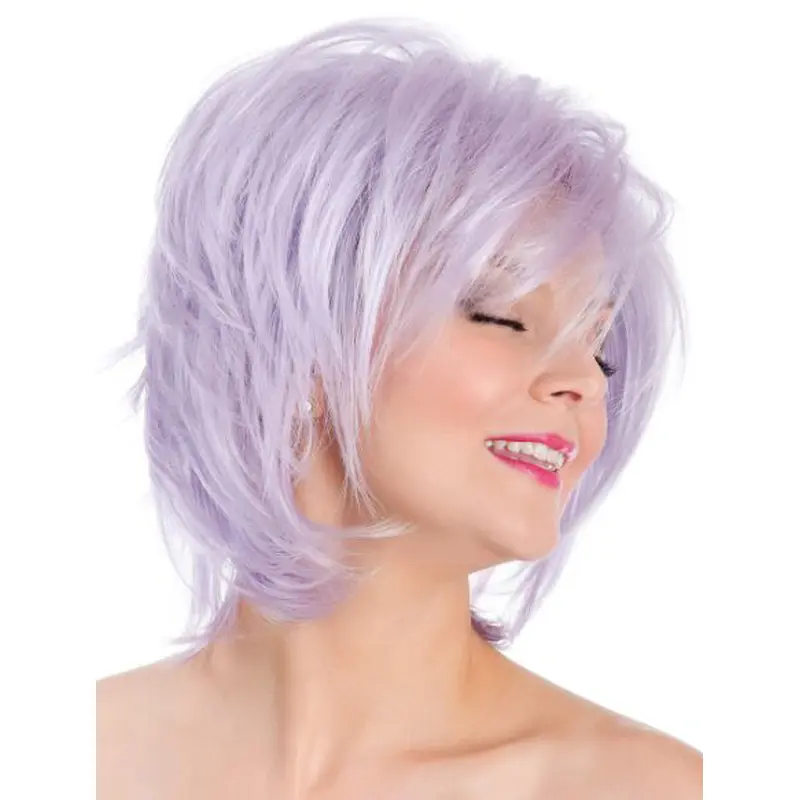 8" Lilac Capless Straight Bobs Fashion Wig