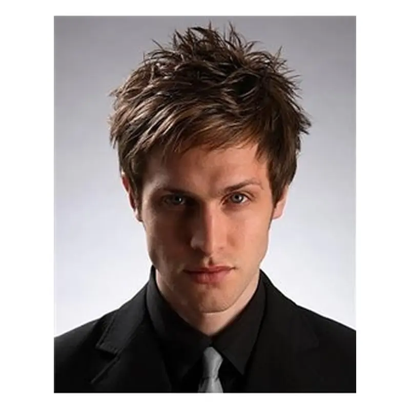 Great Auburn Straight Cropped Men Wigs