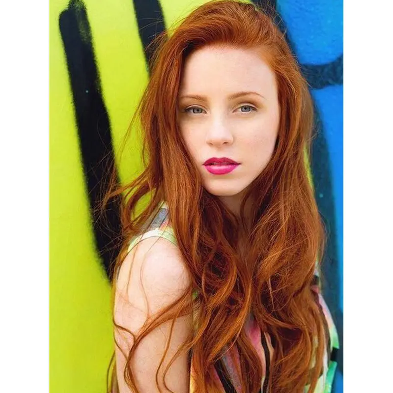 Great Long Wavy Hand Tied Copper Wigs 22 Inch