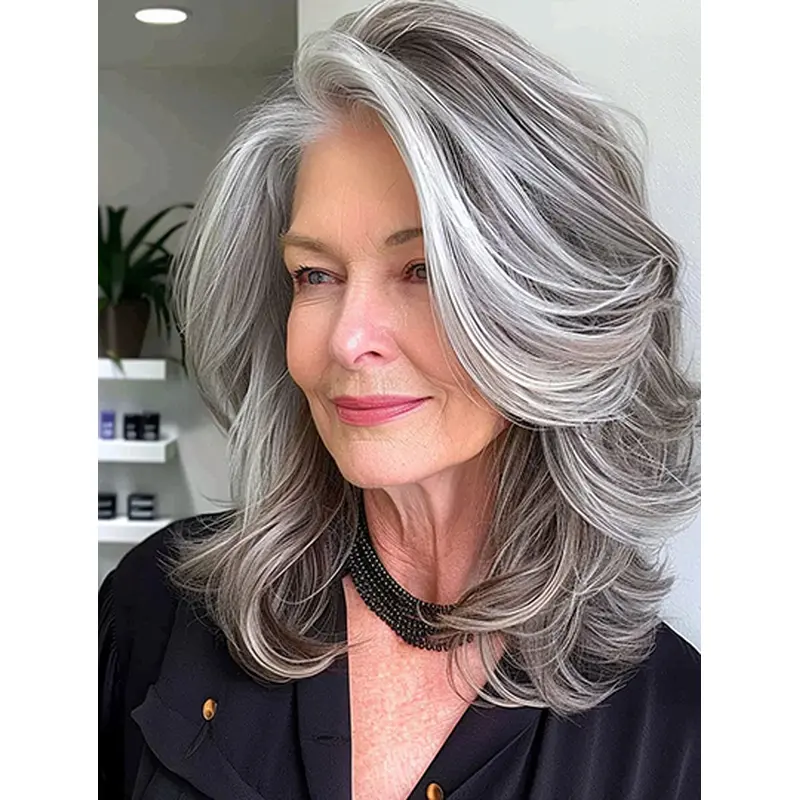 Layered Synthetic Lace Front Wavy Ladies Long Wigs