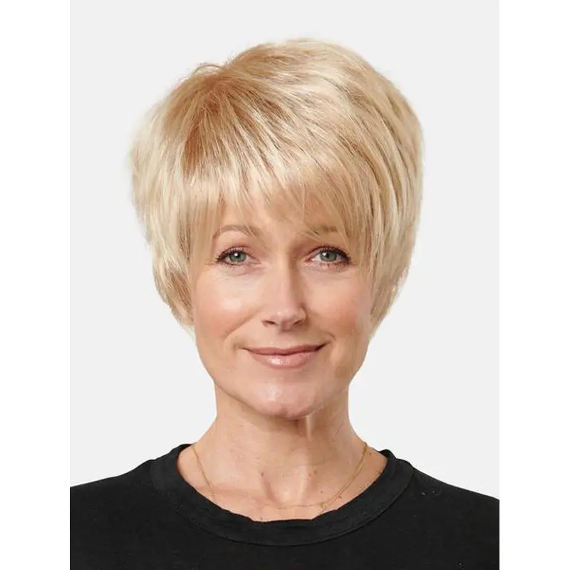 Platinum Blonde Synthetic Boycuts Short Straight 8" Affordable Lace Front Wigs