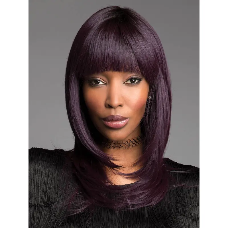 Straight Purple With Bangs 14" Synthetic Capless Wigs