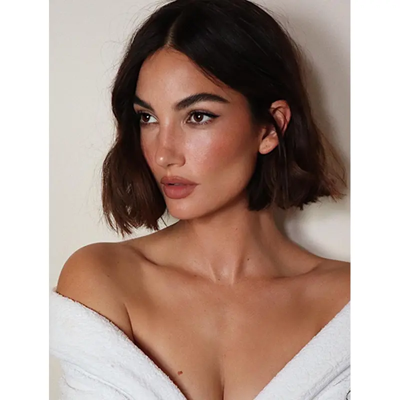 12" Monofilament Remy Human Hair Brown Women Bob Wigs