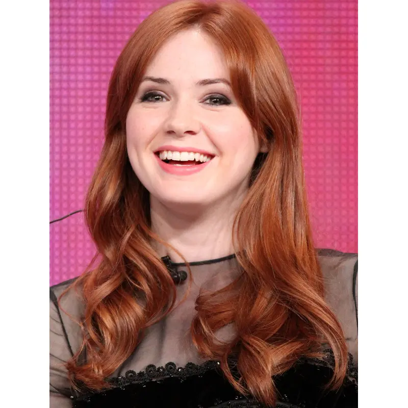 16" Wavy Capless Copper Layered Karen Gillan Wigs