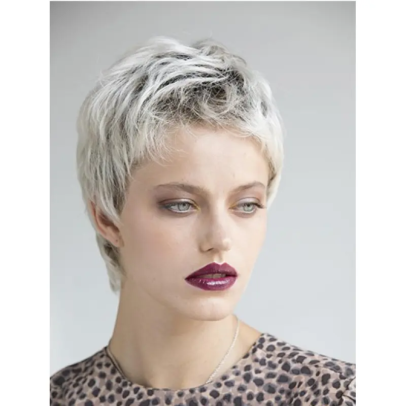 Boycuts Synthetic Platinum Blonde Straight 4" Wigs Monofilament