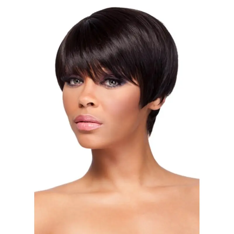 Cool Auburn Straight Cropped African American Wigs