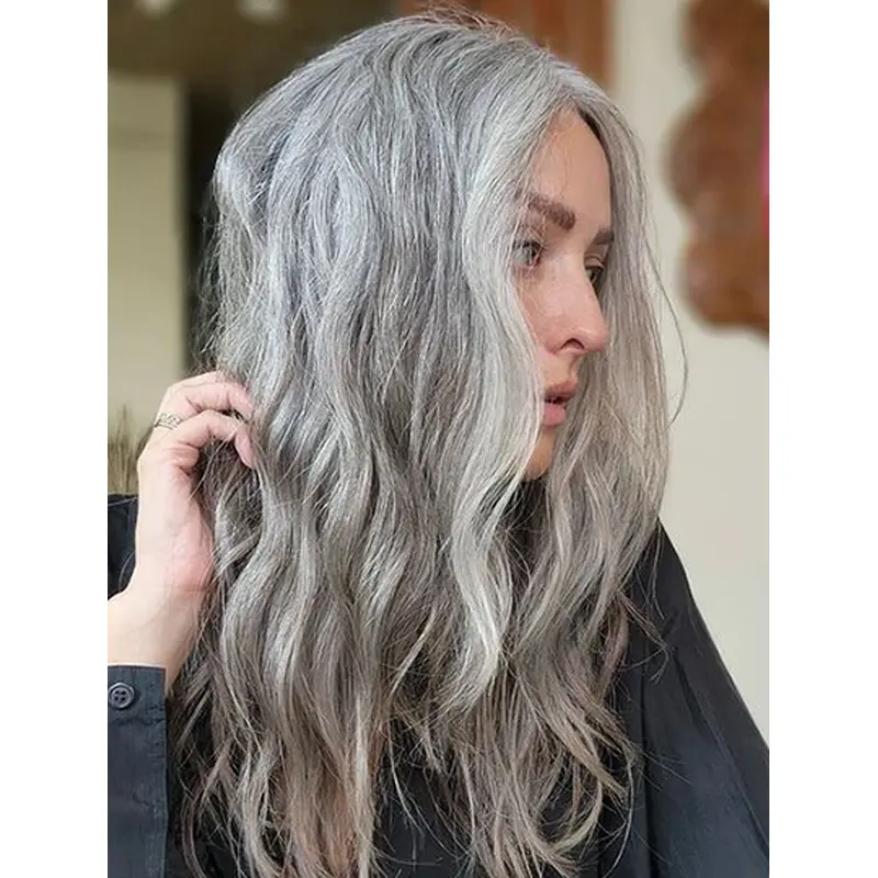 Layered Remy Human Hair Lace Front Wavy Real Hair Wigs Long