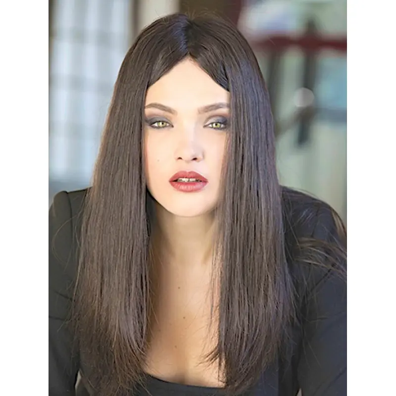Monofilament 18" Straight Long 100% Human Hair Wig