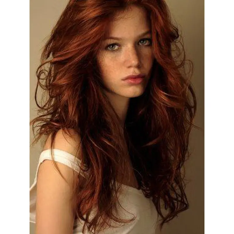 Popular Long Wavy Lace Front Copper Wigs 20 Inch