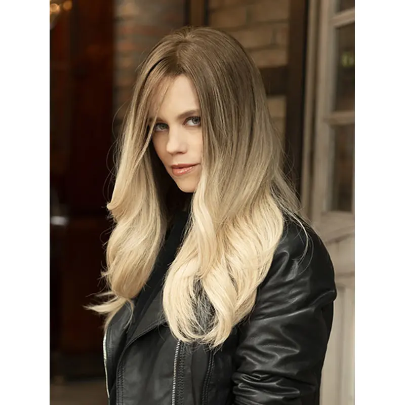 18" Long Wavy Monofilament Ombre/2 Tone Without Bangs Ideal Synthetic Wigs