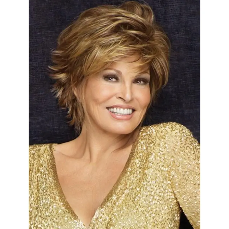 Brown Cropped Straight Synthetic High Quality Capless Wigs