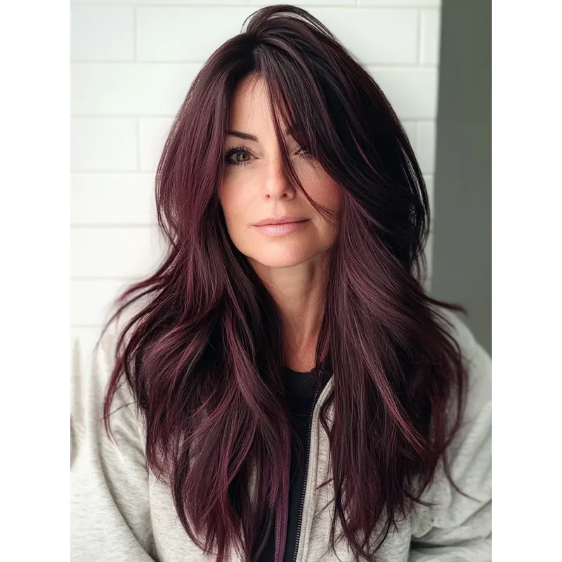 Long Lace Front Wigs Synthetic Wavy Layered Wigs