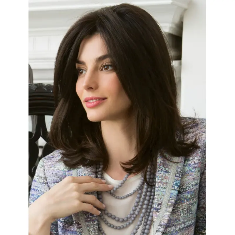 Sassy 100% Hand-tied Wavy Black Medium Wigs