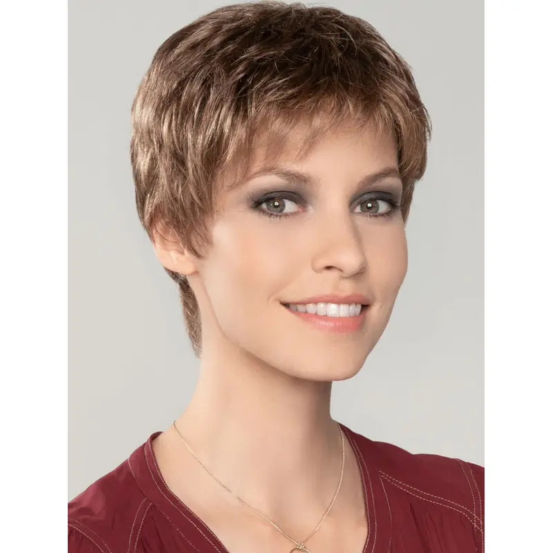 Straight Cropped 4" Auburn 100% Hand-tied Wigs