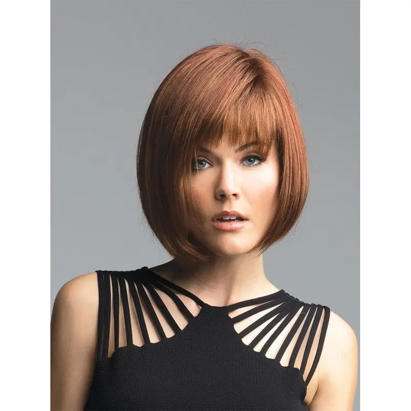 10" Chin Length Auburn Straight Fashionable Bob Wigs