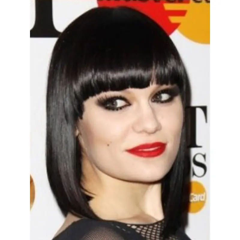 Exquisite Black Straight Shoulder Length Jessie J Wigs