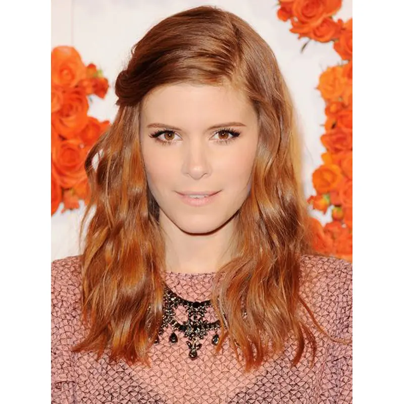 Sleek Long Wavy Full Lace Copper Wigs 18 Inch