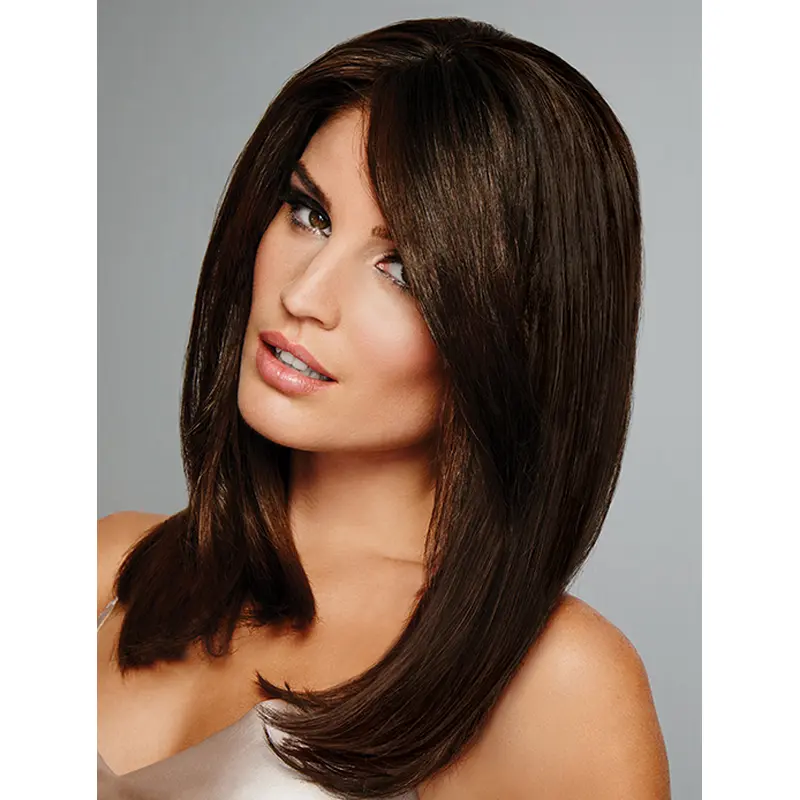 100% Hand-tied Straight 15" Shoulder Length Human Wigs