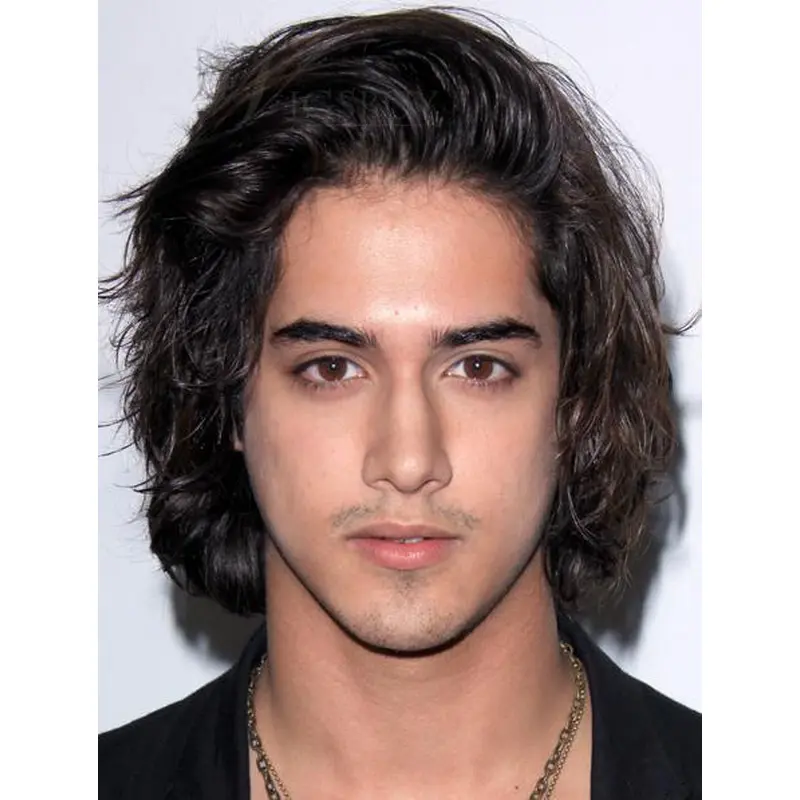 Stylish Black Wavy Chin Length Men Wigs