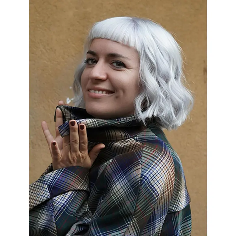 10" Chin Length Bobs Grey Synthetic Lace Wig