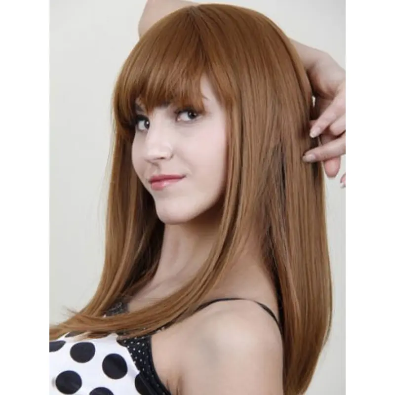 High Quality Auburn Straight Long Celebrity Wigs