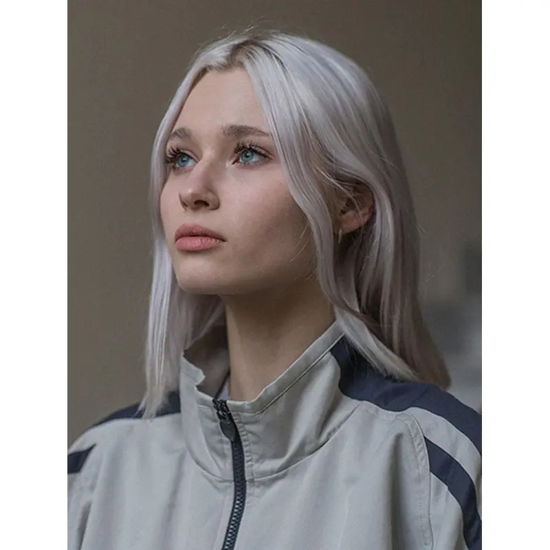 Shoulder Length Monofilament 14" Grey Bob Wigs For Sale