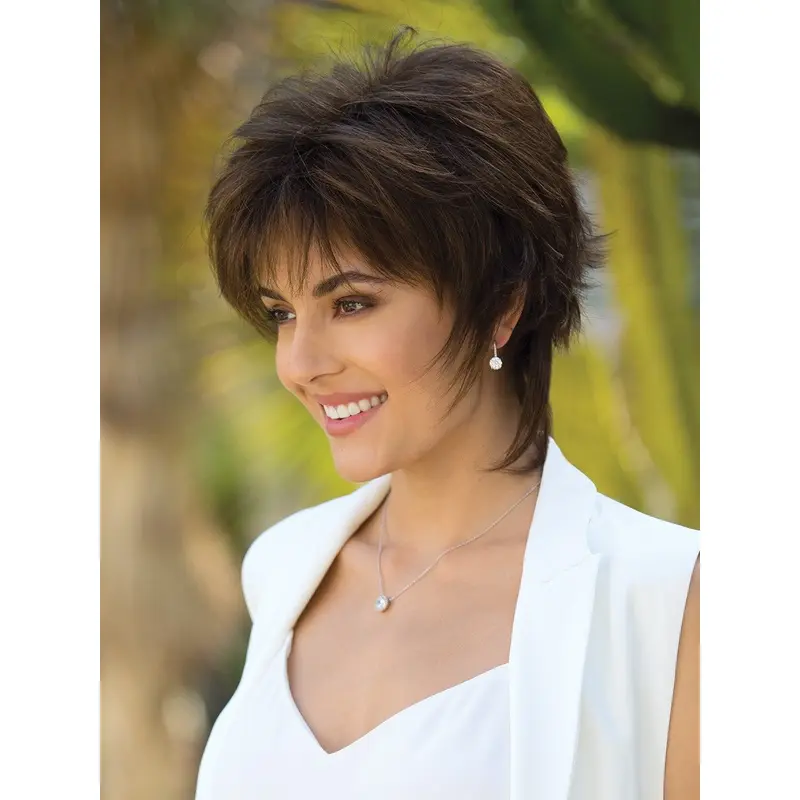 Straight 6" Short Brown Bob Capless Wigs New Styles For 2019