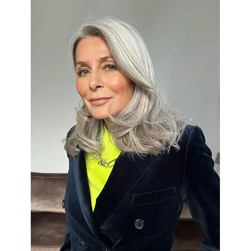 Wavy Layered 16" Grey Long Wavy Wigs