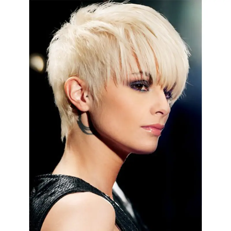 Young Fashion Choppy Platinum Blonde Capless Synthetic Wigs