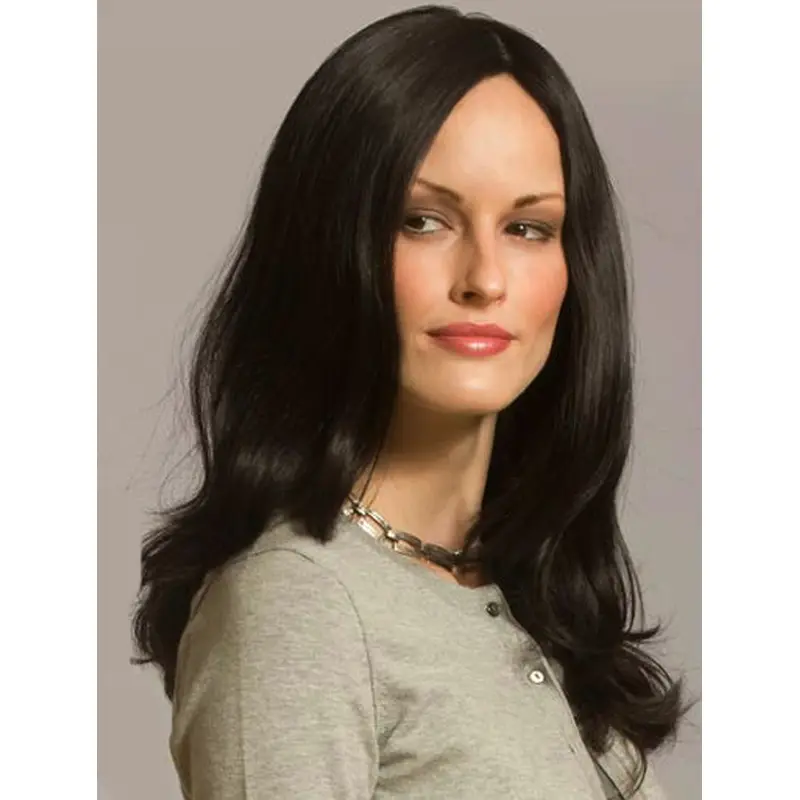 18" Wavy Black Human Hair Wigs