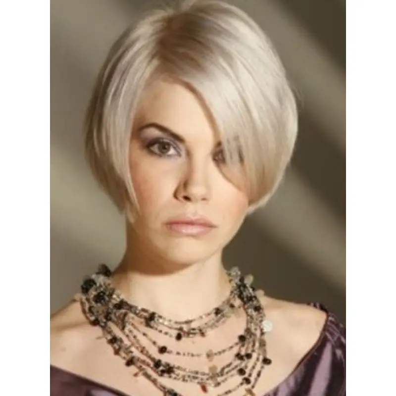 Young Fashion Platinum Blonde Short Straight Capless Synthetic Wigs