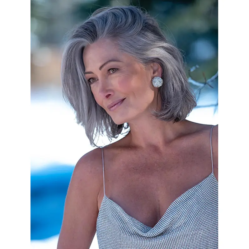 12" Chin Length Bobs Grey Best Synthetic Wigs