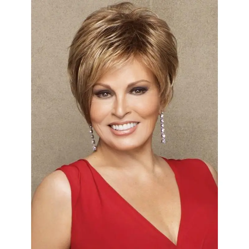 Straight 3" Cropped Brown Synthetic Best Capless Natural Looking Wigs