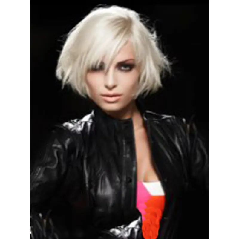 Young Fashion Beautiful Platinum Blonde Short Human Wigs