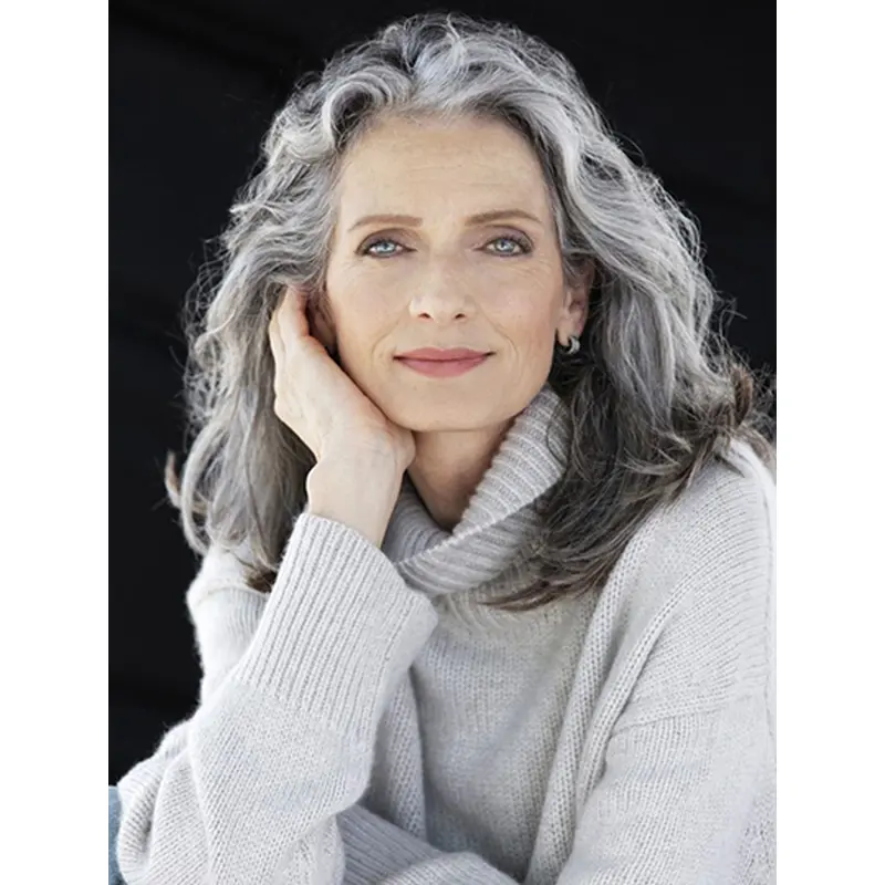 16" Long Grey Layered Lace Wig Sale