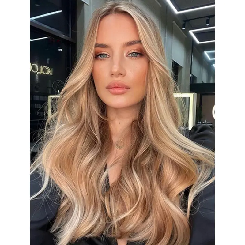 Layered Blonde Long Lace Front Wig Human Hair