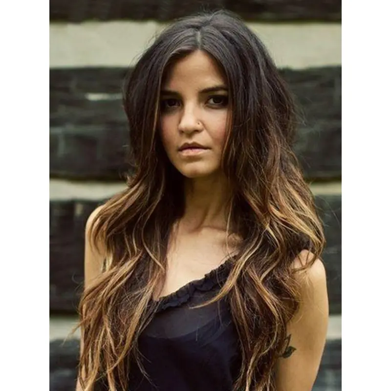 New Arrival Long Wave Ombre Color 100% Human Hair Full Lace Wig