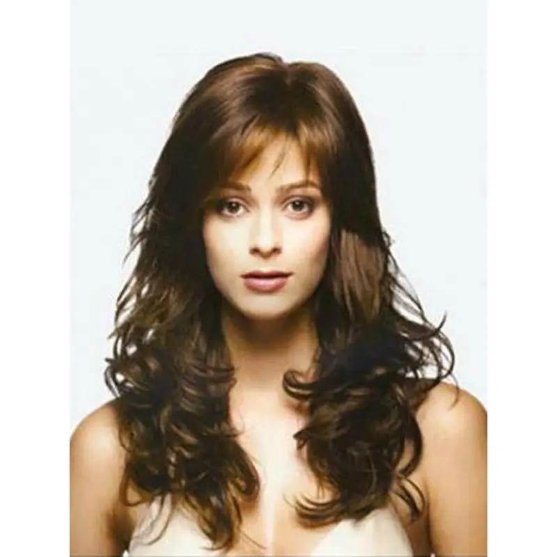 Preferential Remy Human Hair Lace Front Wavy Long Wigs