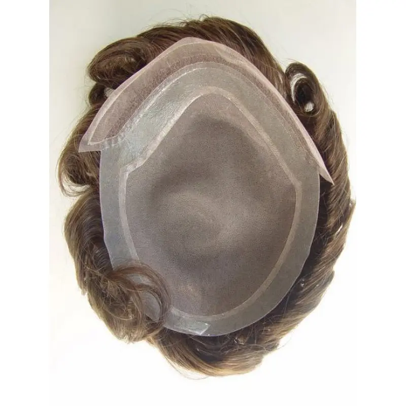 Swiss Lace Front Mono Base Human Hair Man Toupees