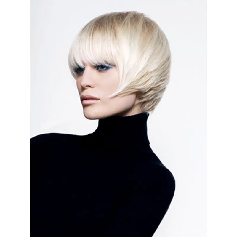 Young Fashion Platinum Blonde Short Bobs Straight Wigs
