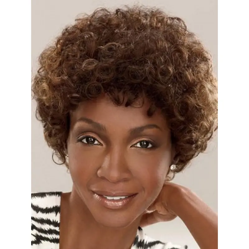 Brown Curly Synthetic Glamorous Short Wigs
