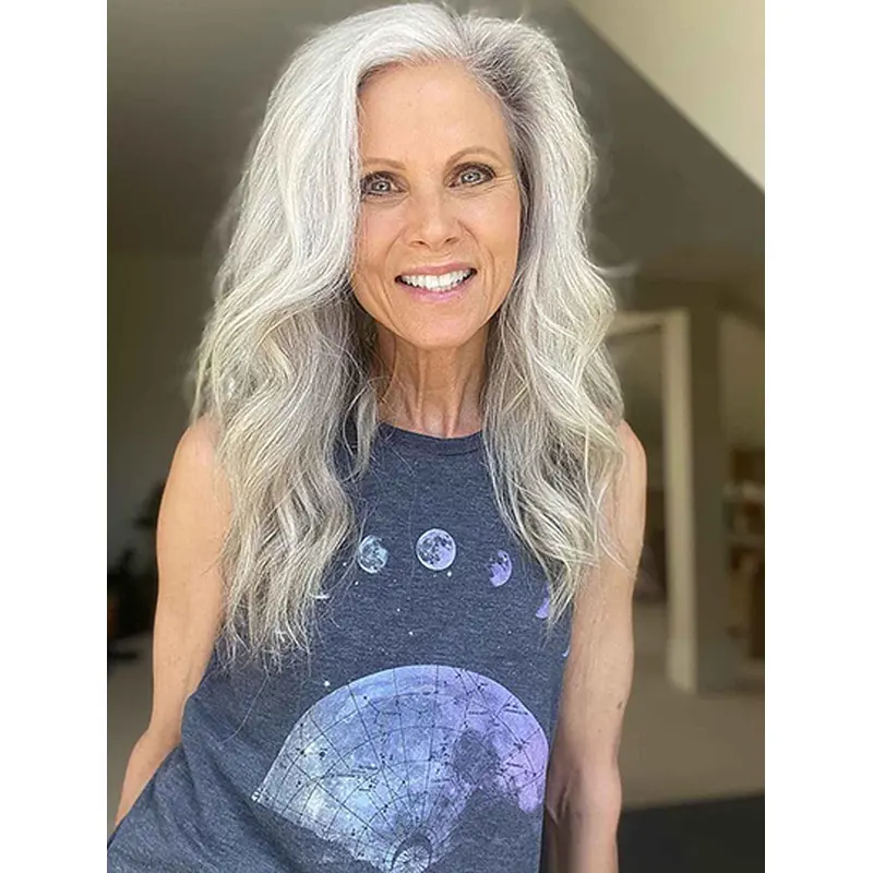 Long Wavy Grey 16" Buy Lace Wigs Online